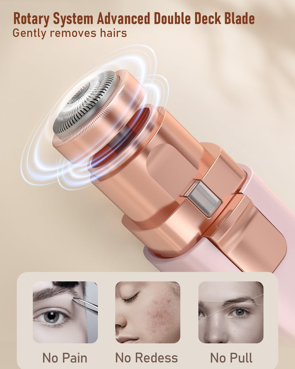 IFANZETECH Eyebrow Trimmer side view showing stainless-steel blades