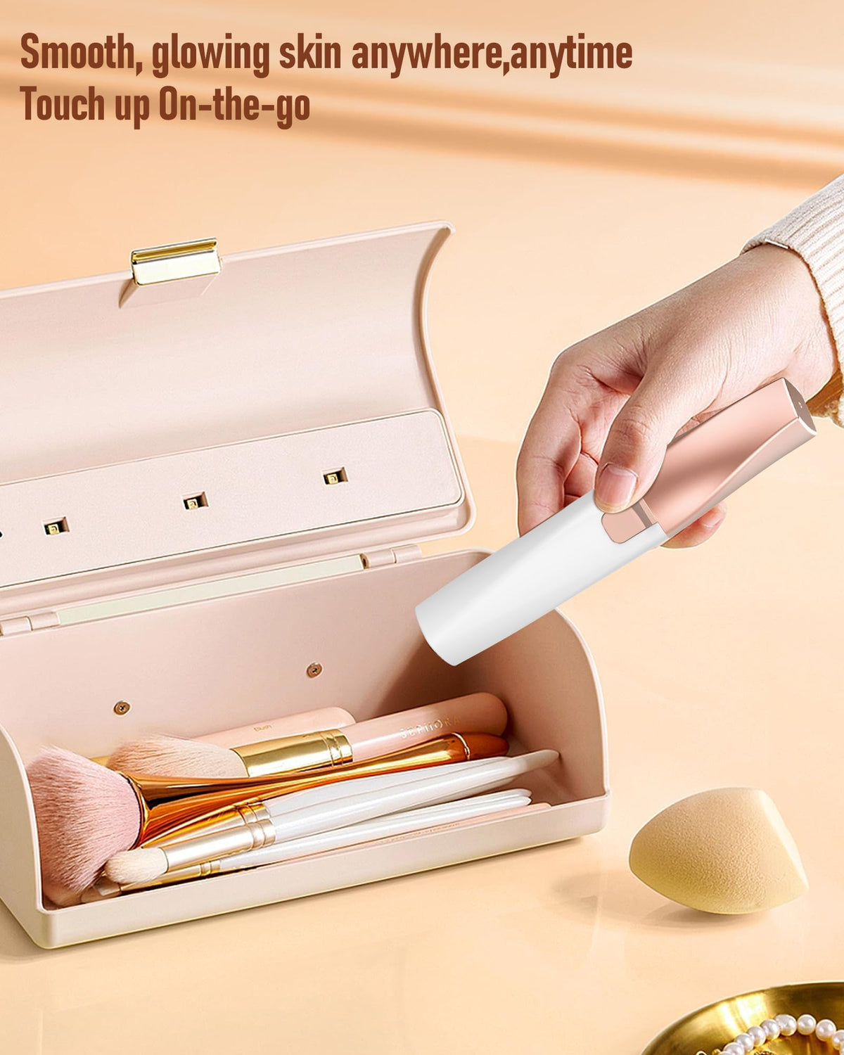 IFANZETECH eyebrow trimmer with close-up of blades