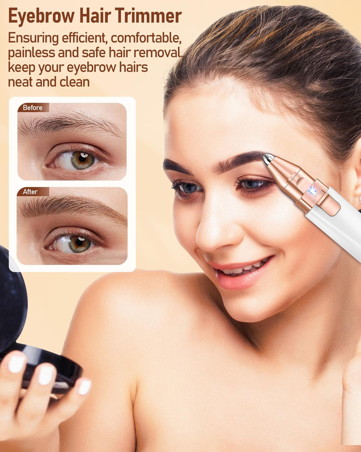 IFANZETECH eyebrow trimmer with LED light side view