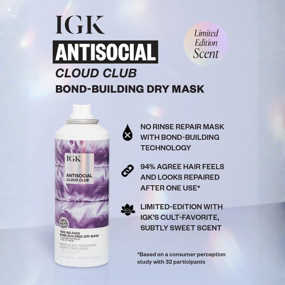 IGK Antisocial Cloud Club Dry Hair Mask 5 Oz side view