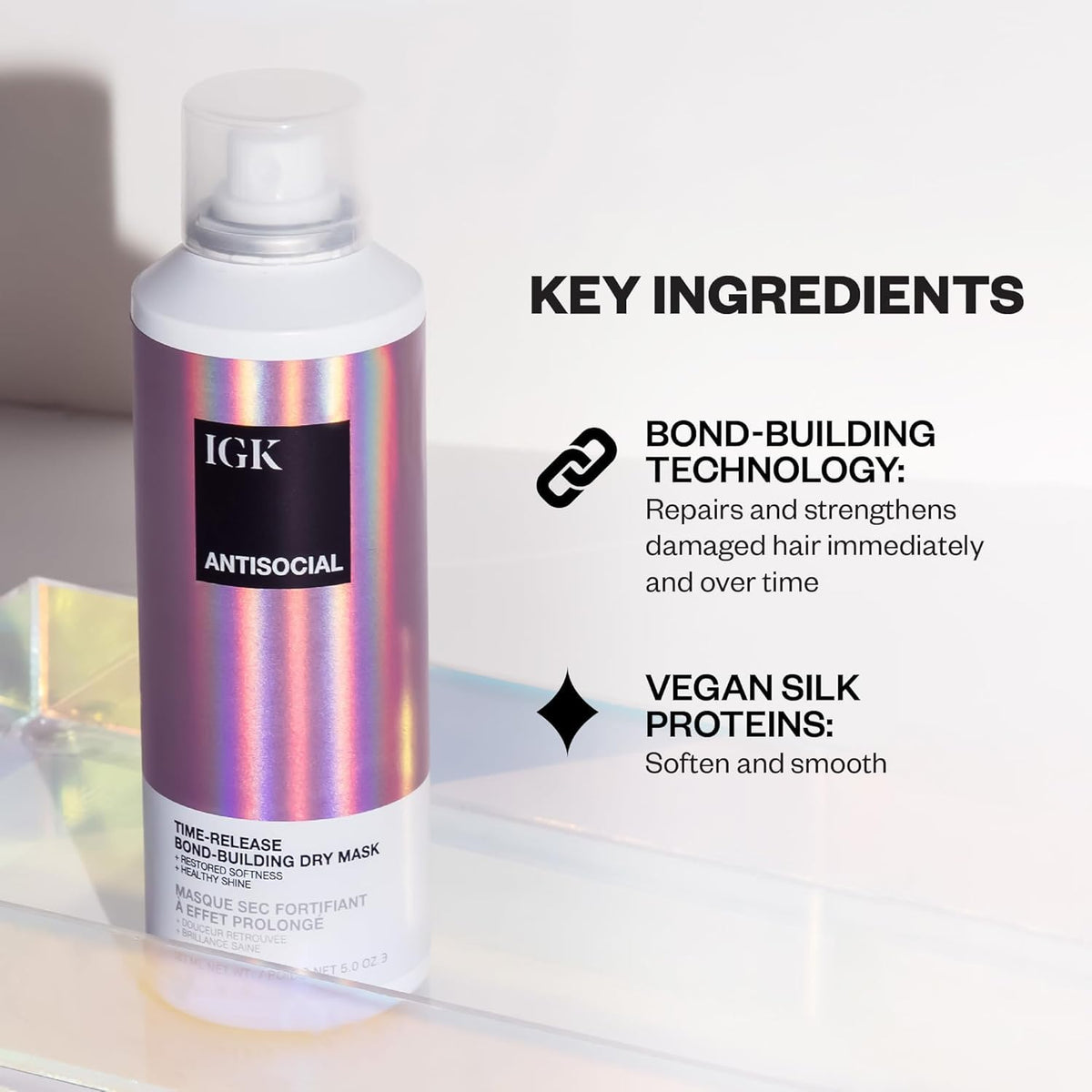 IGK ANTISOCIAL Dry Hair Mask application on dry hair