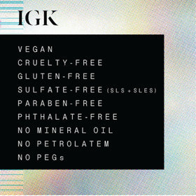 IGK Antisocial No-Rinse Overnight Dry Hair Mask on a bedside table