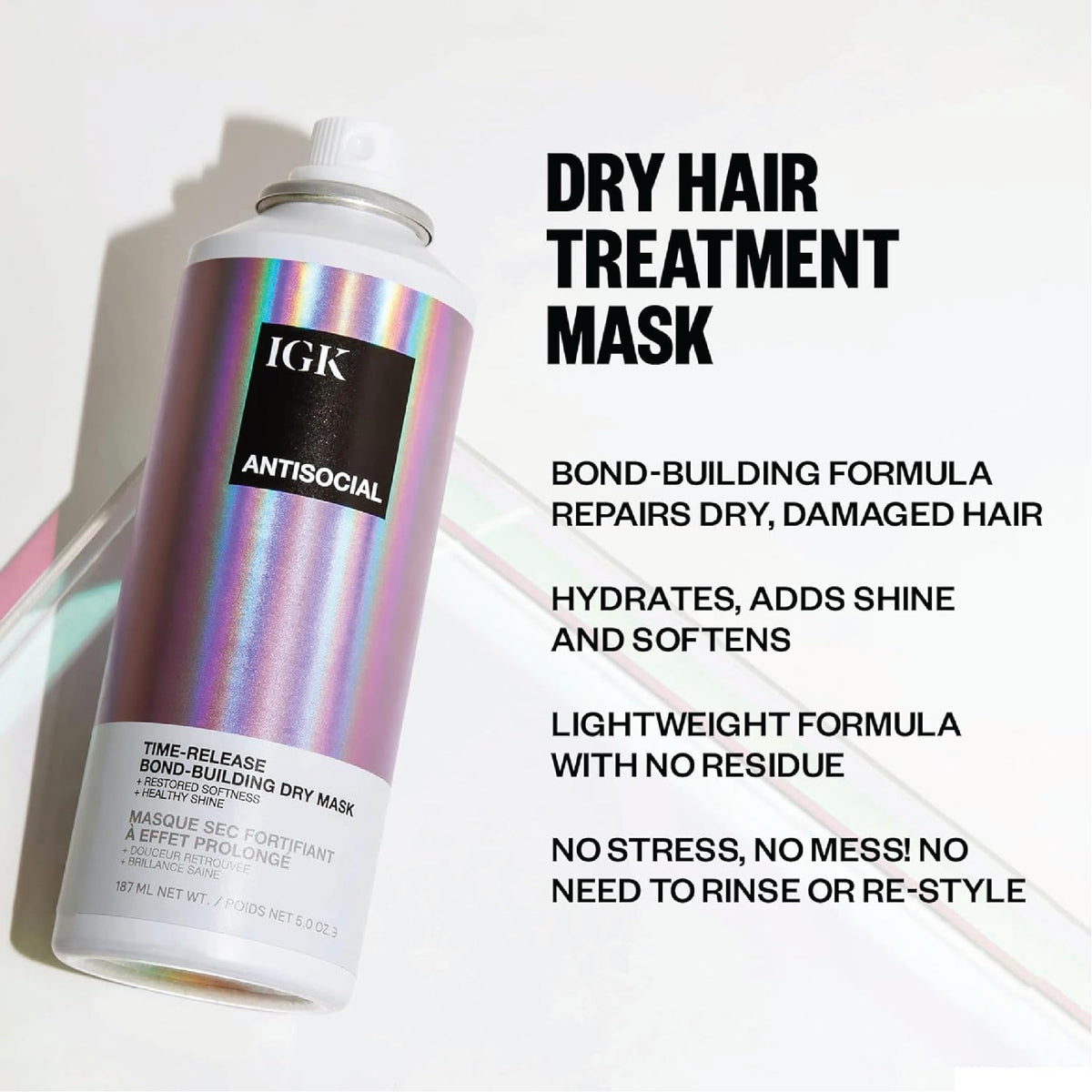 IGK Antisocial No-Rinse Overnight Dry Hair Mask travel size