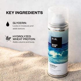 IGK Beach Club Texture Spray packaging details