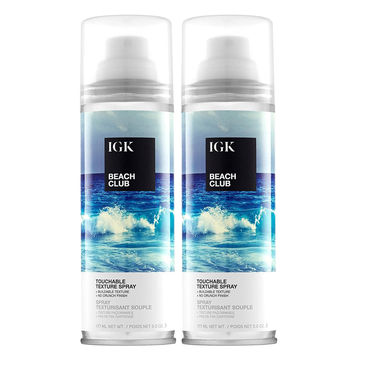 IGK Beach Club Volumizing Texture Spray front view, 5.0 oz