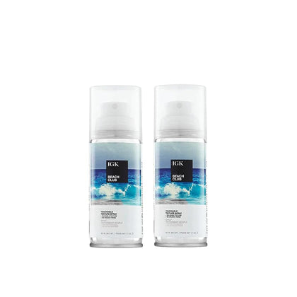 IGK Beach Club Volumizing Texture Spray front view, travel size pack