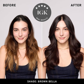 IGK Brown Bella Hair Gloss back view with ingredients