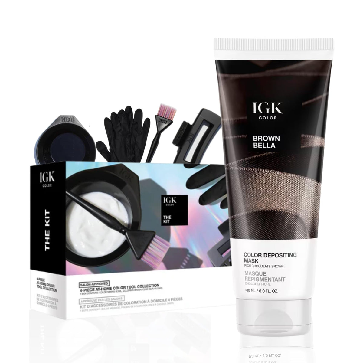 IGK Brown Bella Hair Gloss front view with packaging