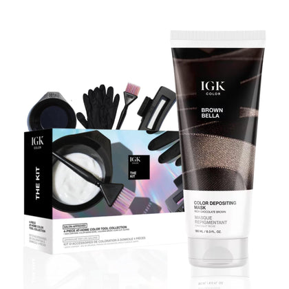 IGK Brown Bella Hair Gloss front view with packaging