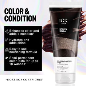 IGK Brown Bella Hair Gloss in use on brunette hair