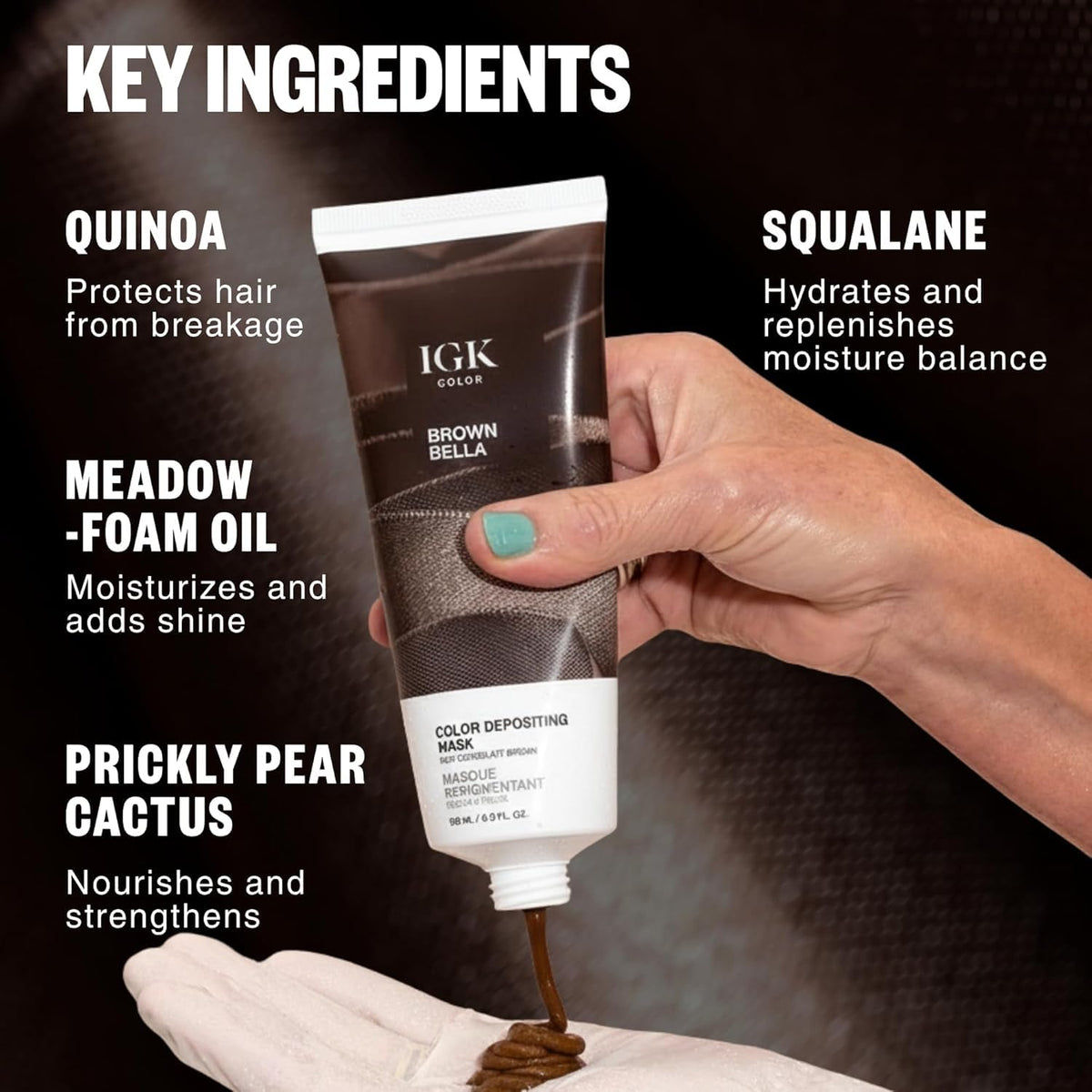 IGK Brown Bella Hair Gloss packaging details
