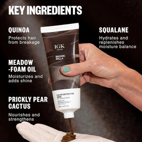 IGK Brown Bella Hair Gloss packaging details