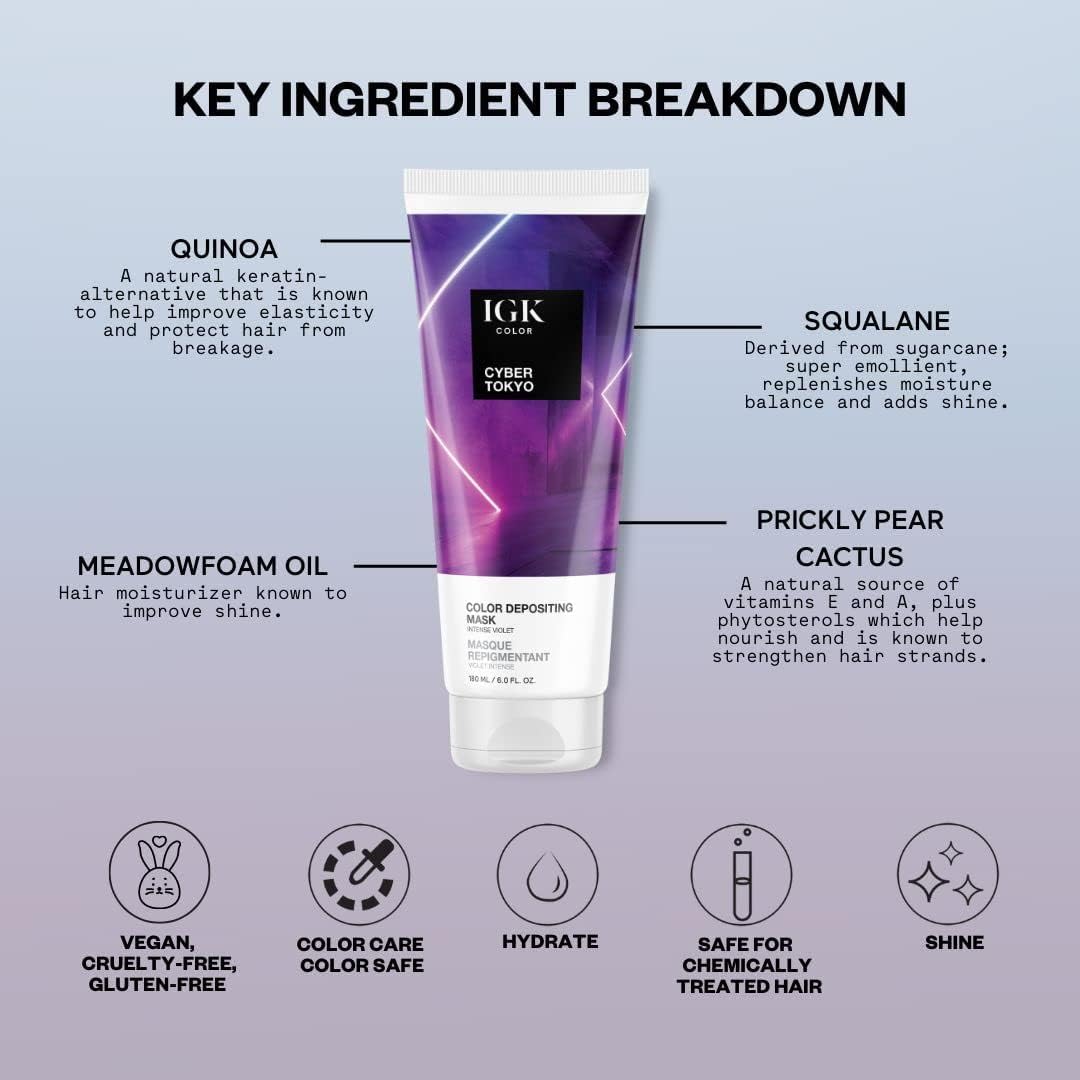 IGK Cyber Tokyo Hair Gloss with hair after