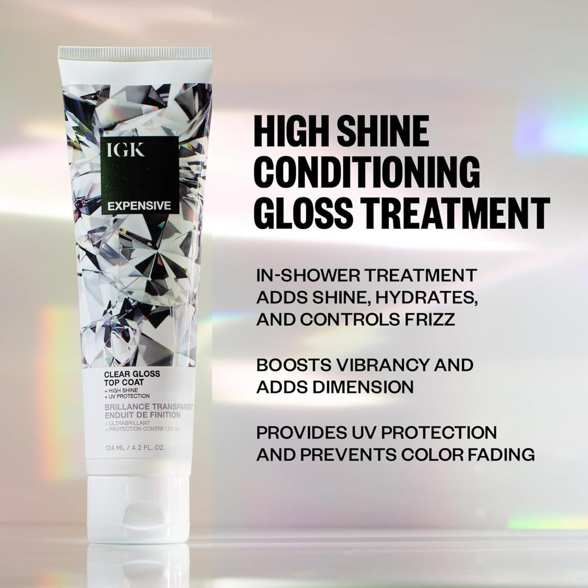 IGK Expensive Clear Gloss Top Coat texture close-up