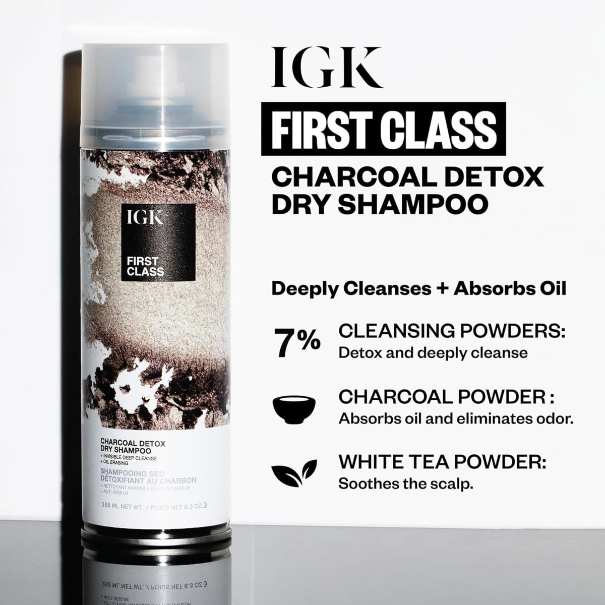 IGK First Class Charcoal Detox Dry Shampoo 6.3 Oz lifestyle scene