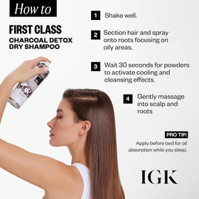 IGK First Class Charcoal Detox Dry Shampoo 6.3 Oz packaging details