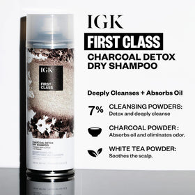 IGK First Class Charcoal Detox Dry Shampoo application demonstration