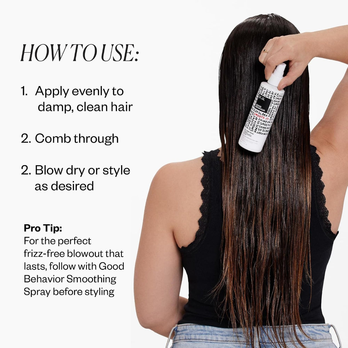 IGK Good Behavior 4-in-1 Prep Spray with hair styling tools