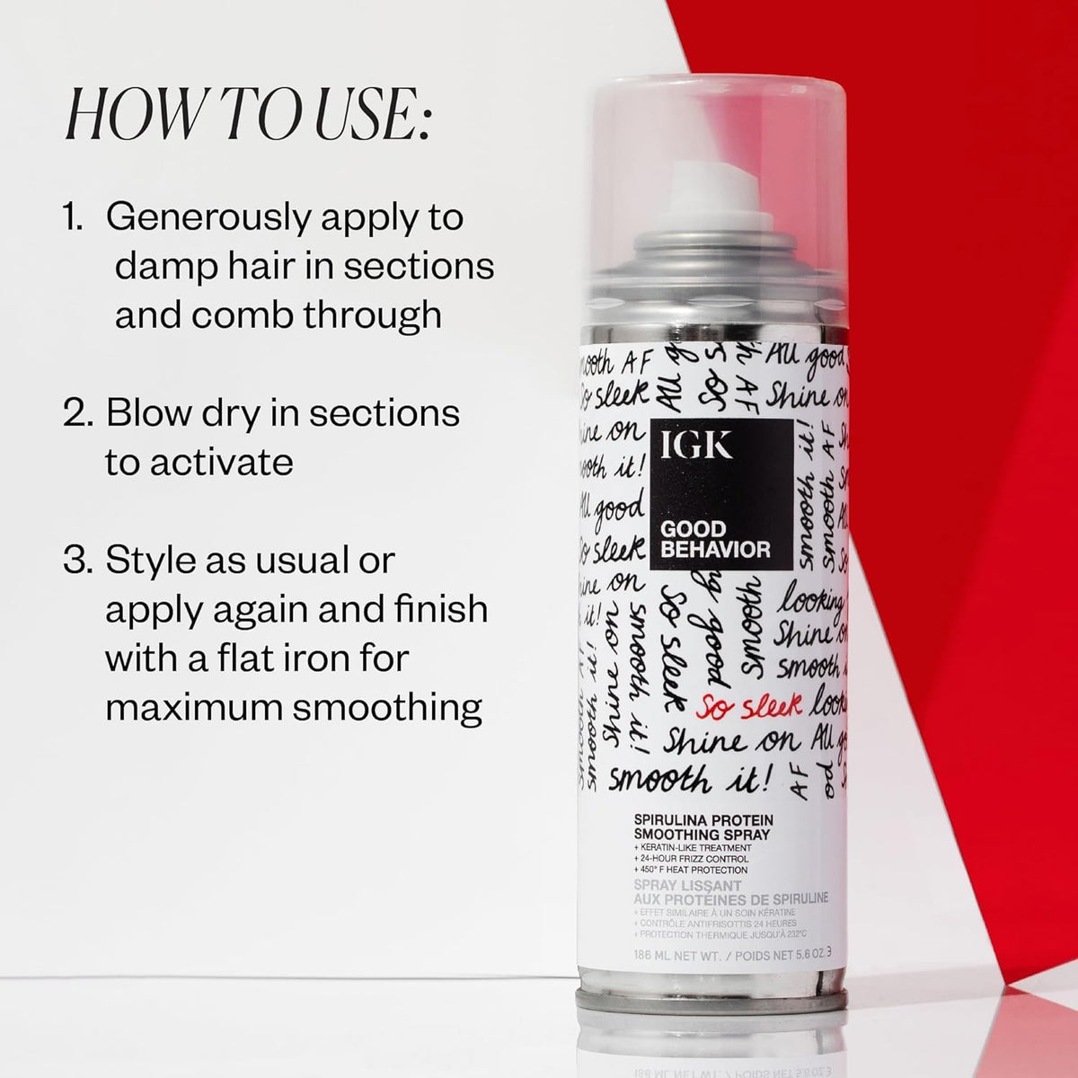 IGK Good Behavior Spirulina Smoothing Spray close-up of nozzle