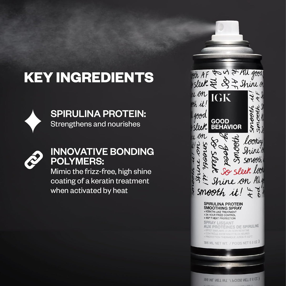 IGK Good Behavior Spirulina Smoothing Spray ingredients list