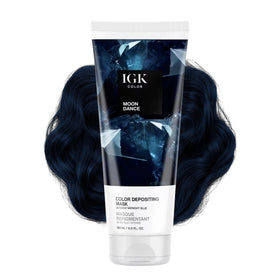 IGK Midnight Blue Hair Gloss front view with packaging