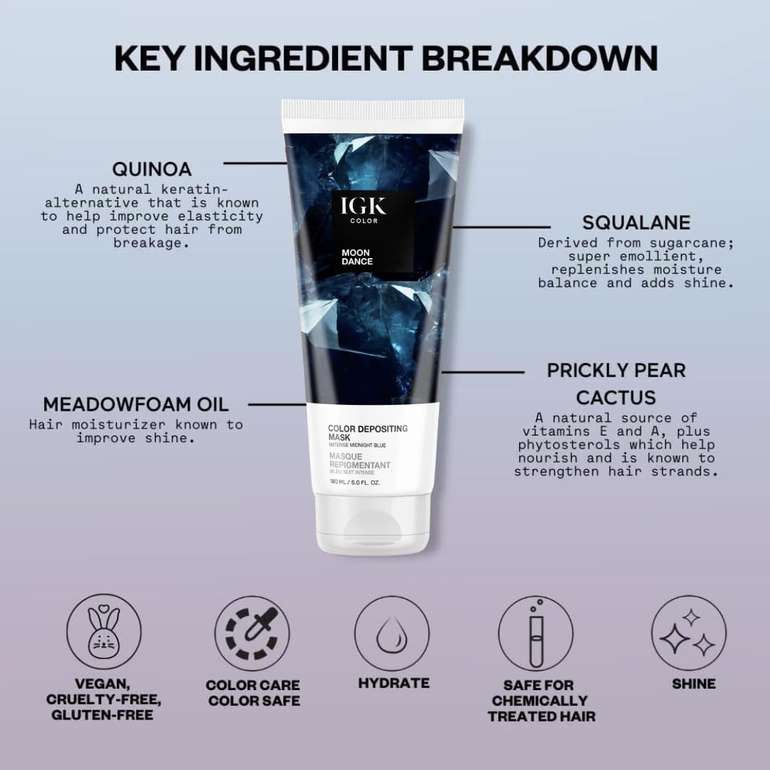 IGK Midnight Blue Hair Gloss with hair brush