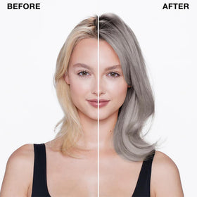 IGK Pale Violet Gray Hair Gloss application on hair