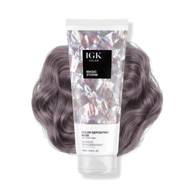 IGK Pale Violet Gray Hair Gloss front view with packaging