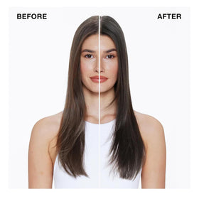 IGK Pitch Black Hair Gloss application on dark hair
