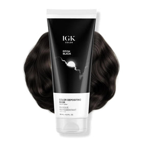 IGK Pitch Black Hair Gloss front view with packaging