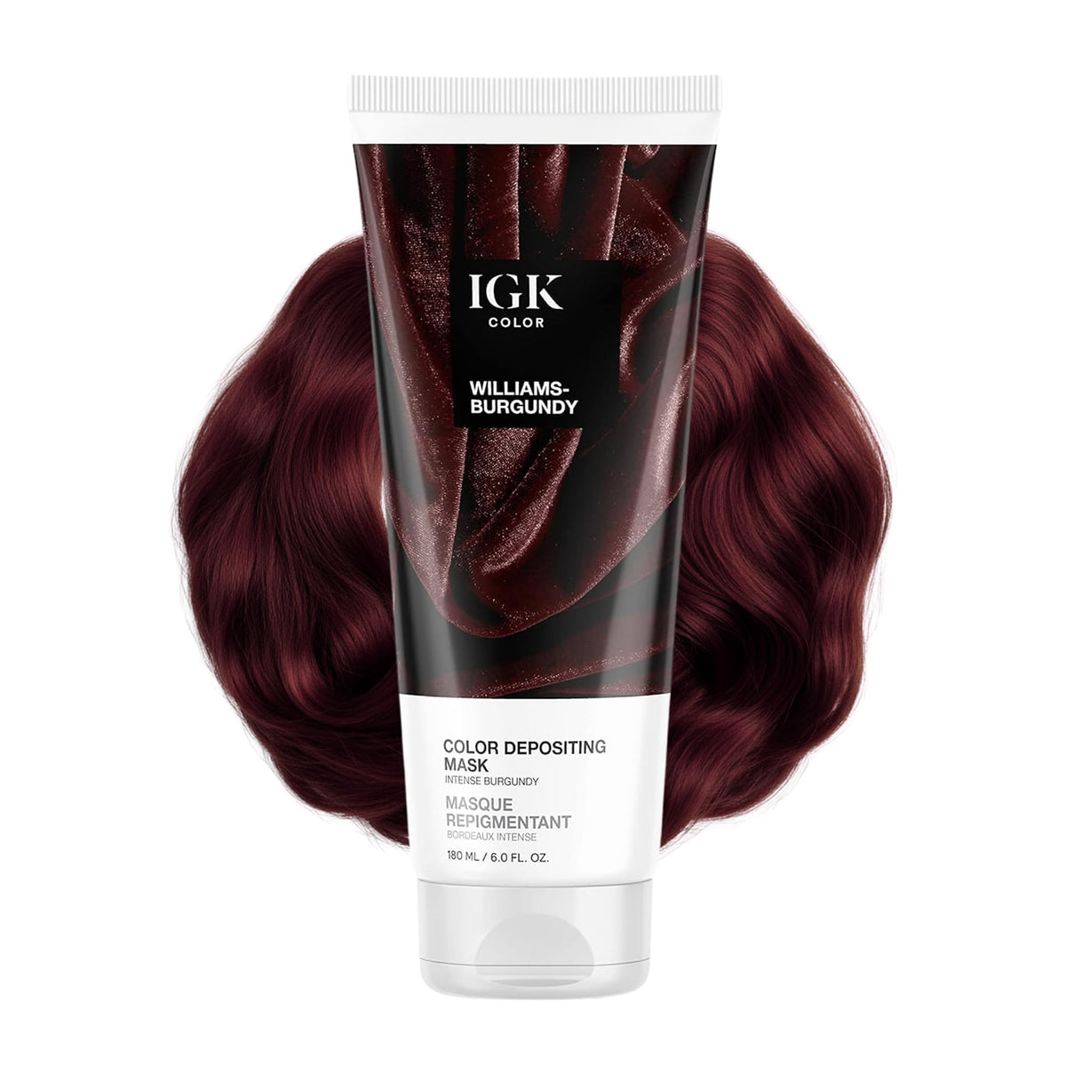 IGK Williams Burgundy Hair Gloss front view 6 Oz