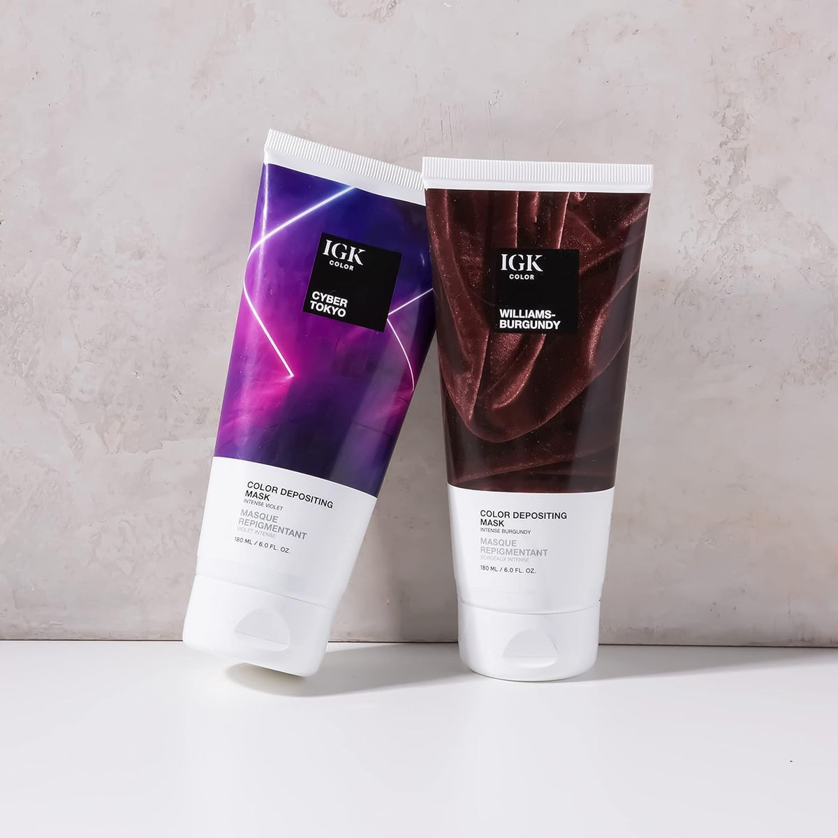 IGK Williams Burgundy Hair Gloss with gloves