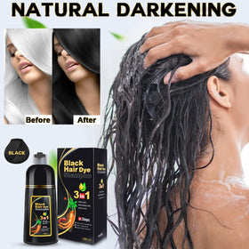 IIIMEIDU Black Hair Dye Shampoo 3 in 1 back view
