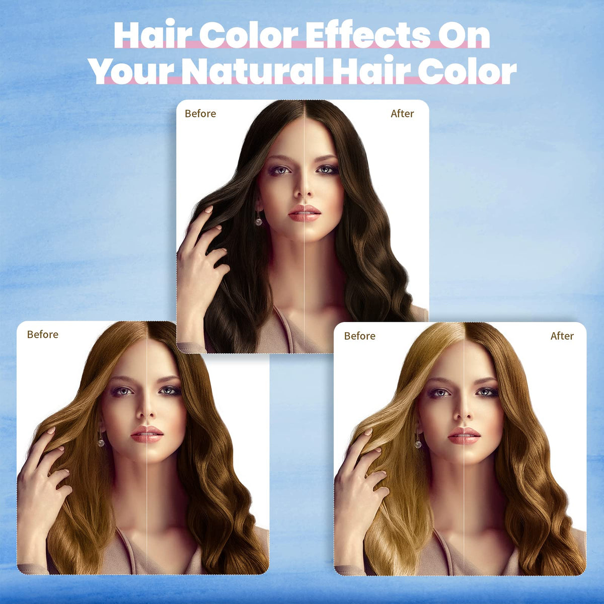 IIIMEIDU Brown Hair Dye Shampoo 3 in 1 back view