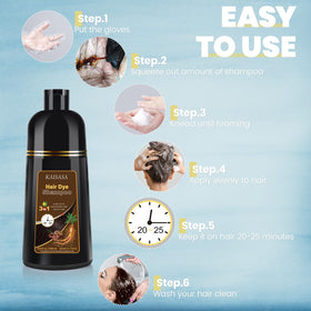IIIMEIDU Brown Hair Dye Shampoo bottle side view