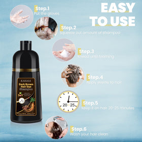 IIIMEIDU Dark Brown Hair Dye Shampoo 549g side view