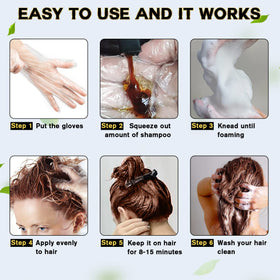 IIIMEIDU Dark Brown Hair Dye Shampoo application process
