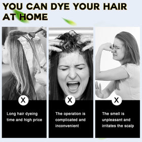 IIIMEIDU Dark Coffee Hair Dye Shampoo before and after