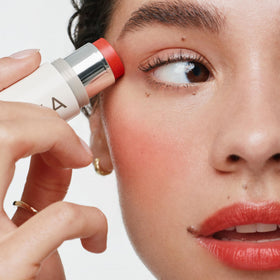 ILIA Multi-Stick Cheek + Lip Color Dear Ruby creamy texture close-up