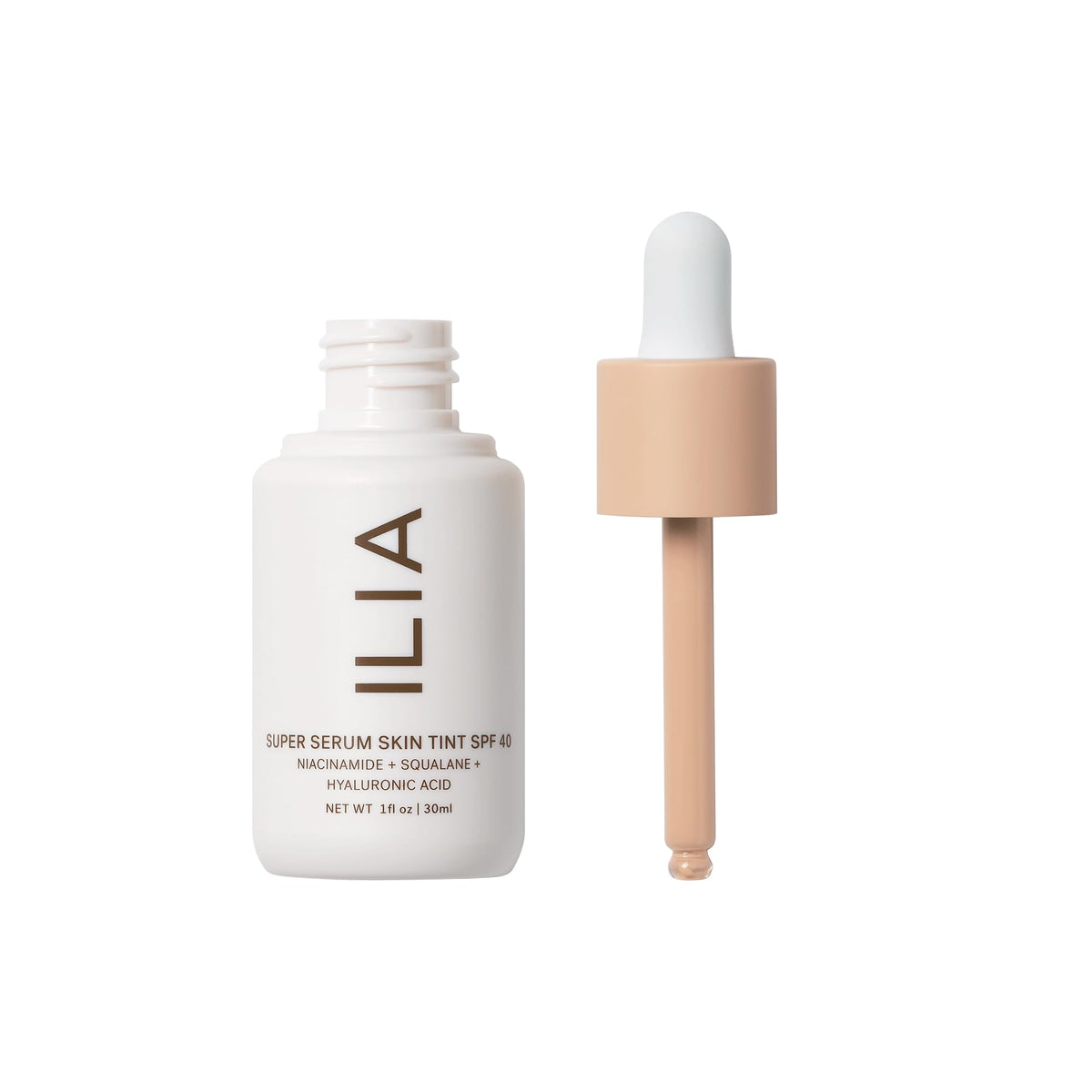 ILIA Super Serum Skin Tint SPF 40 Balos ST3 side view