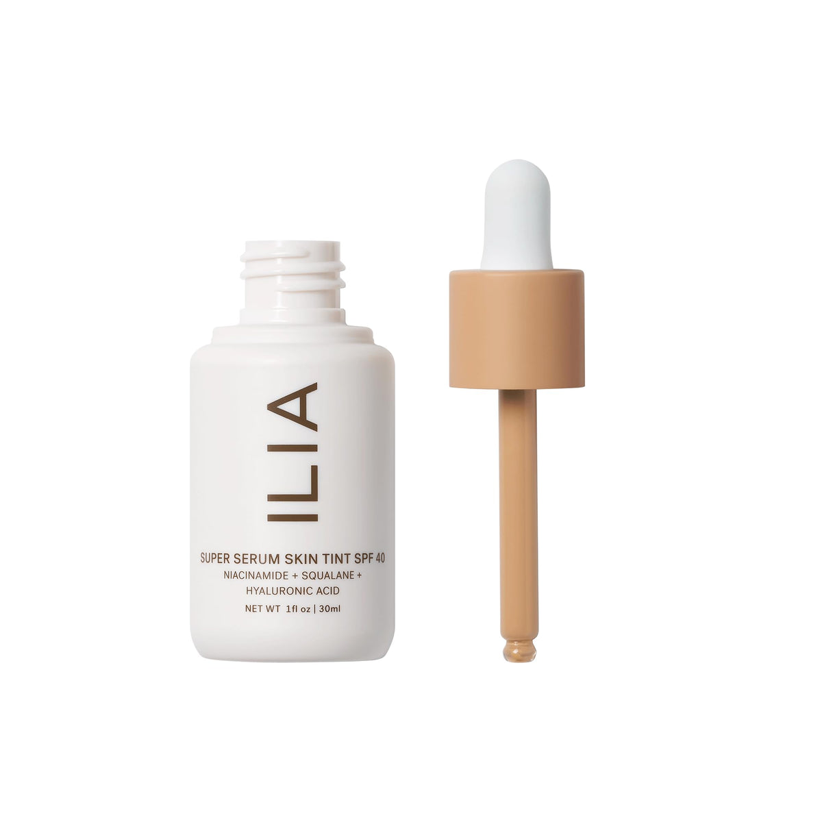 ILIA Super Serum Skin Tint SPF 40 Diaz ST7 bottle with cap