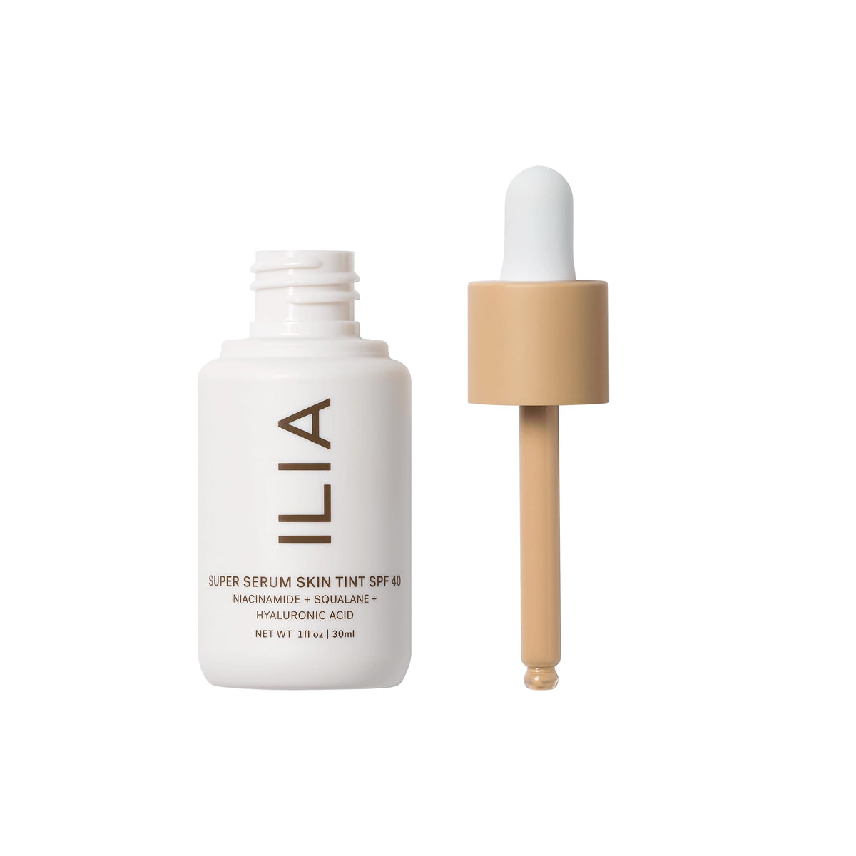 ILIA Super Serum Skin Tint SPF 40 Formosa ST4 bottle side view