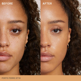 ILIA Super Serum Skin Tint SPF 40 Porto Ferro ST10 texture on skin