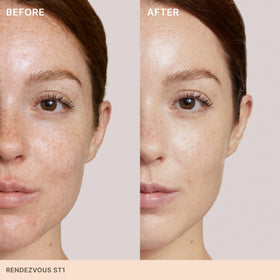 ILIA Super Serum Skin Tint SPF 40 Rendezvous ST1 texture on skin