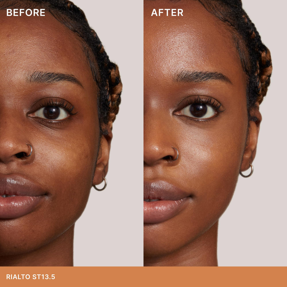 ILIA Super Serum Skin Tint SPF 40 Rialto ST13.5 application on skin