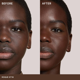 ILIA Super Serum Skin Tint SPF 40 Roque ST18 texture on skin