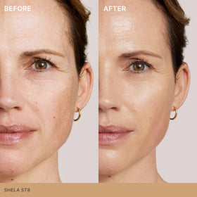 ILIA Super Serum Skin Tint SPF 40 Shela ST8 application on skin