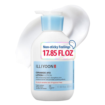 Illiyoon Ceramide Ato Lotion 528ml front view with packaging
