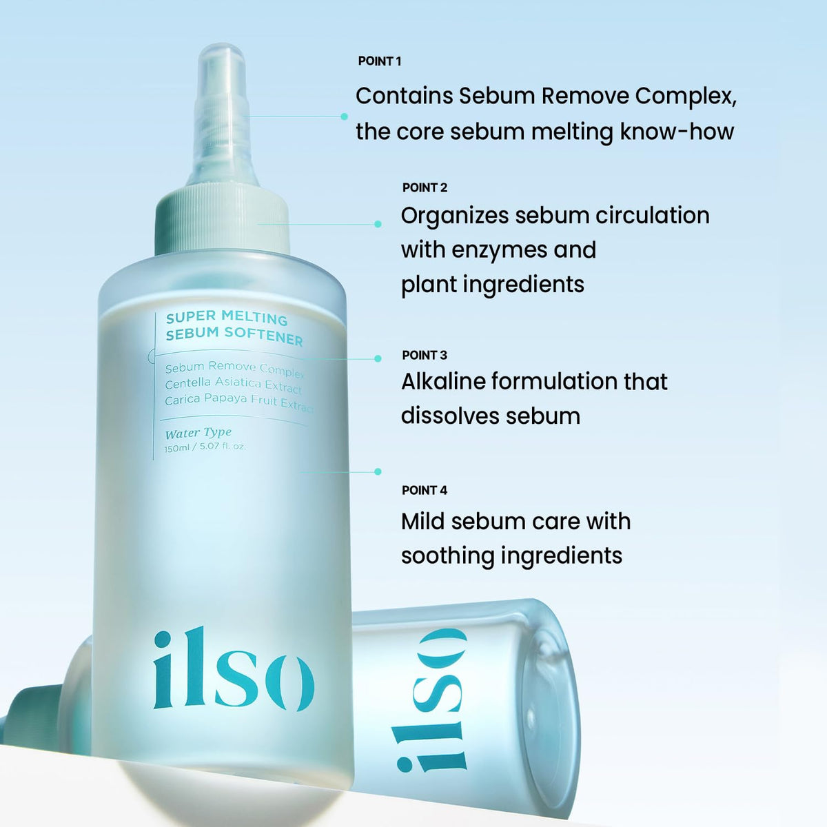 ilso Melting Sebum Softener 5.29 fl oz in hand