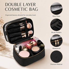 imerelez 3PCS PU Leather Makeup Bag Set small pouch with zipper